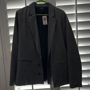Double breasted gray textured blazer from torrid, size 2